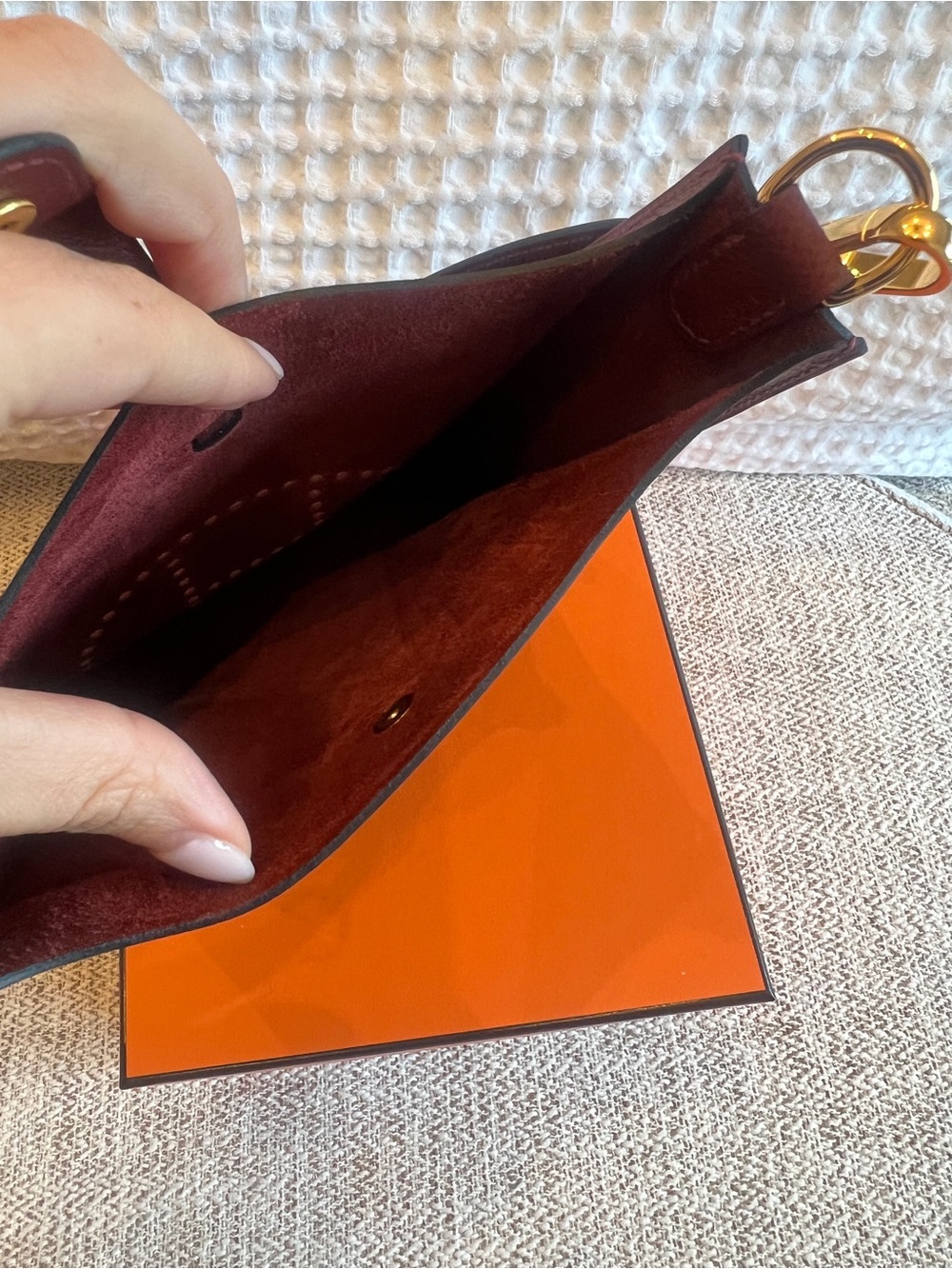 Hermes Evelyne Crossbody Bag Sellier 16 Beau epsom Leather Rouge H RARE - Picture 3 of 5